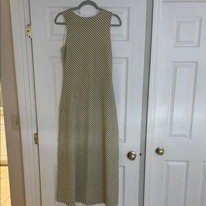 Mon Renn Striped Maxi Dress in Green & Tan
